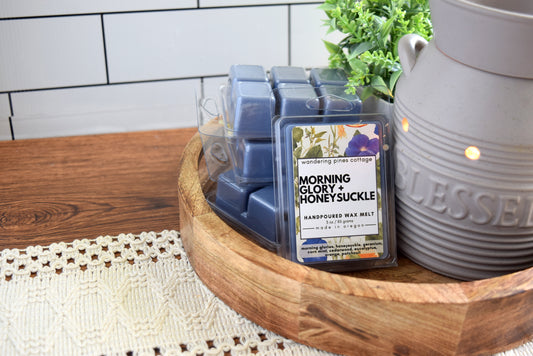 morning glory and honeysuckle floral wax melts - wandering pines cottage
