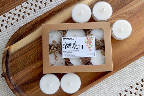 tealights gingered peach - wandering pines cottage