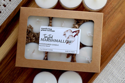 toasted marshmallow tealights - wandering pines cottage