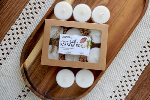 tealights cocoa butter cashmere - wandering pines cottage