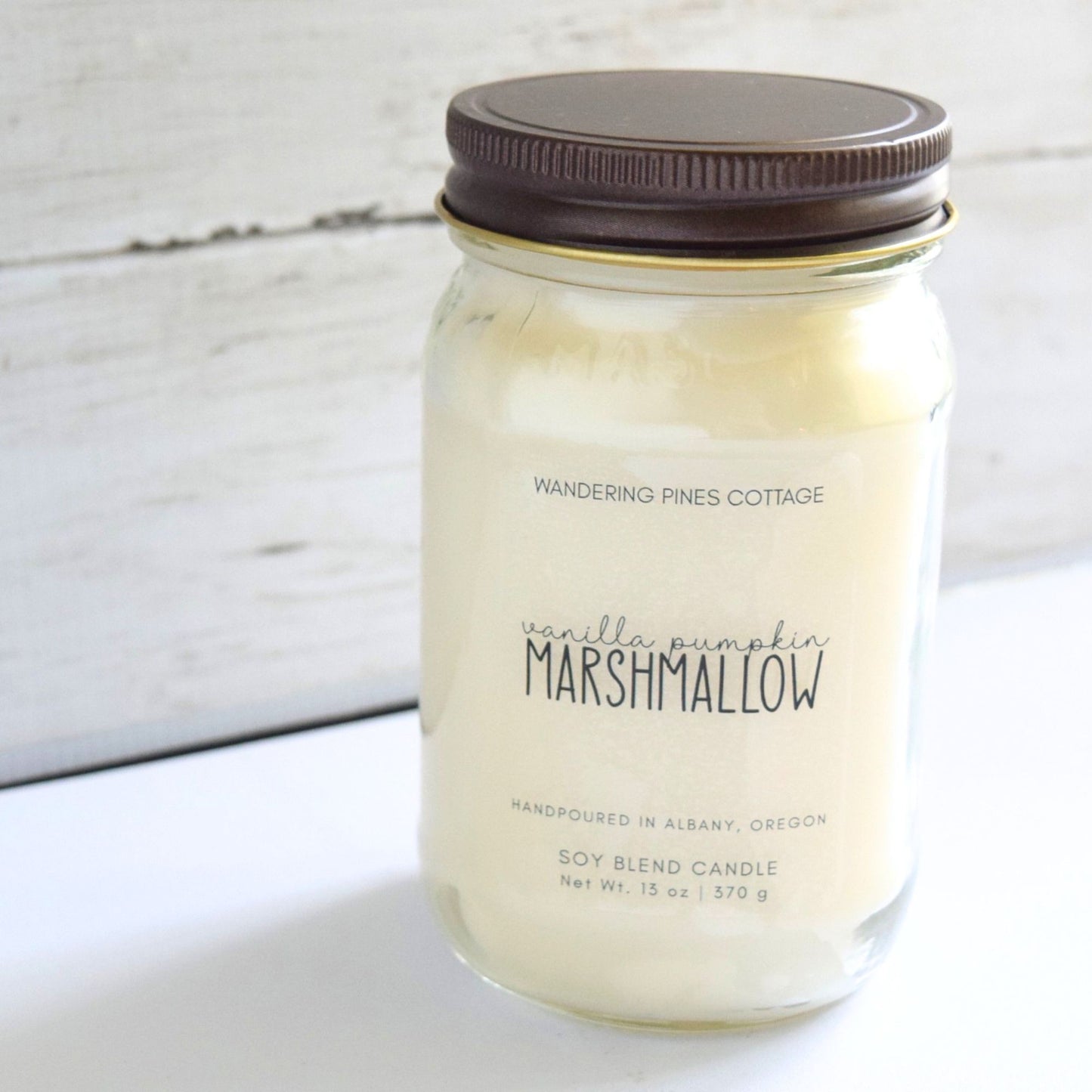 Vanilla Pumpkin Marshmallow Mason Jar Candle