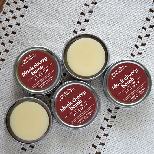 black cherry bomb solid lotion tin - wandering pines cottage