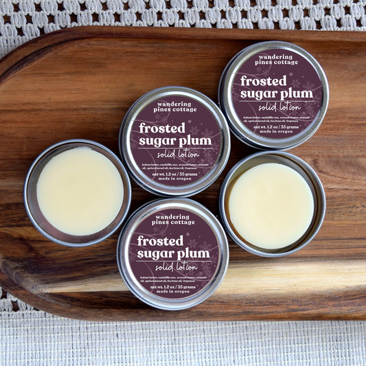 Frosted Sugar Plum Solid Lotion Tin