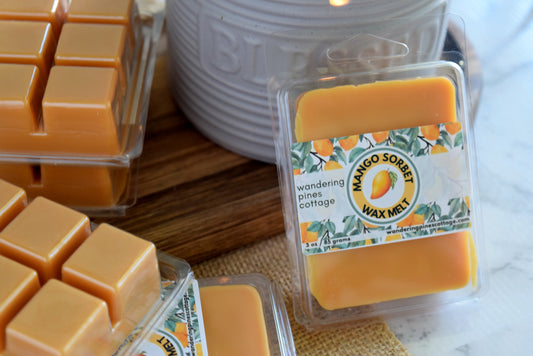 mango sorbet wax melts - wandering pines cottage
