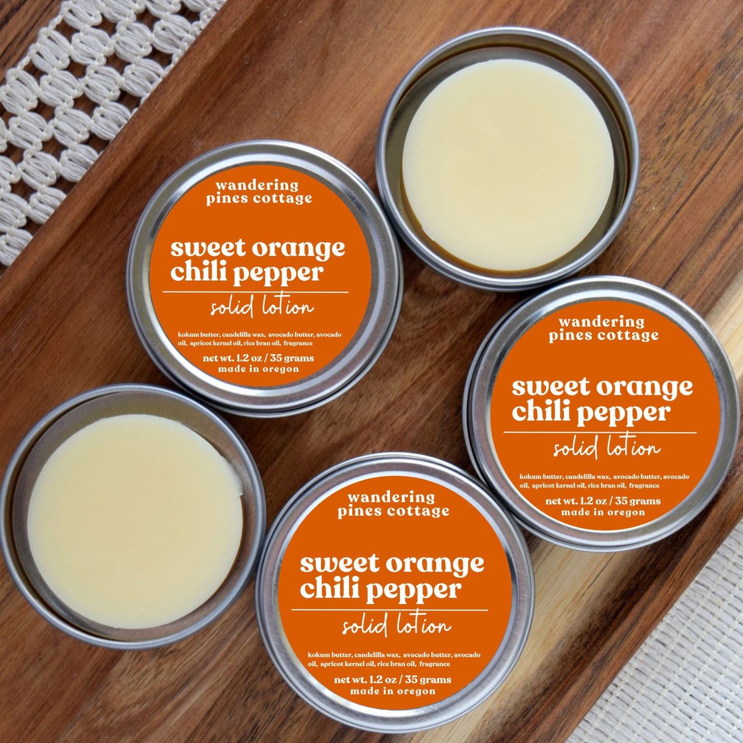 Sweet Orange Chili Pepper Solid Lotion Tin