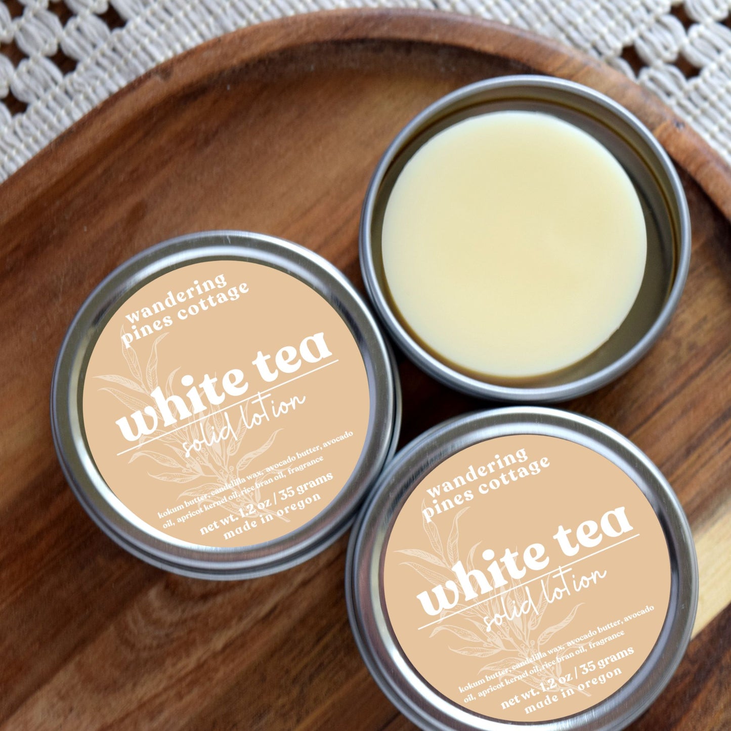 White Tea Solid Lotion Tin