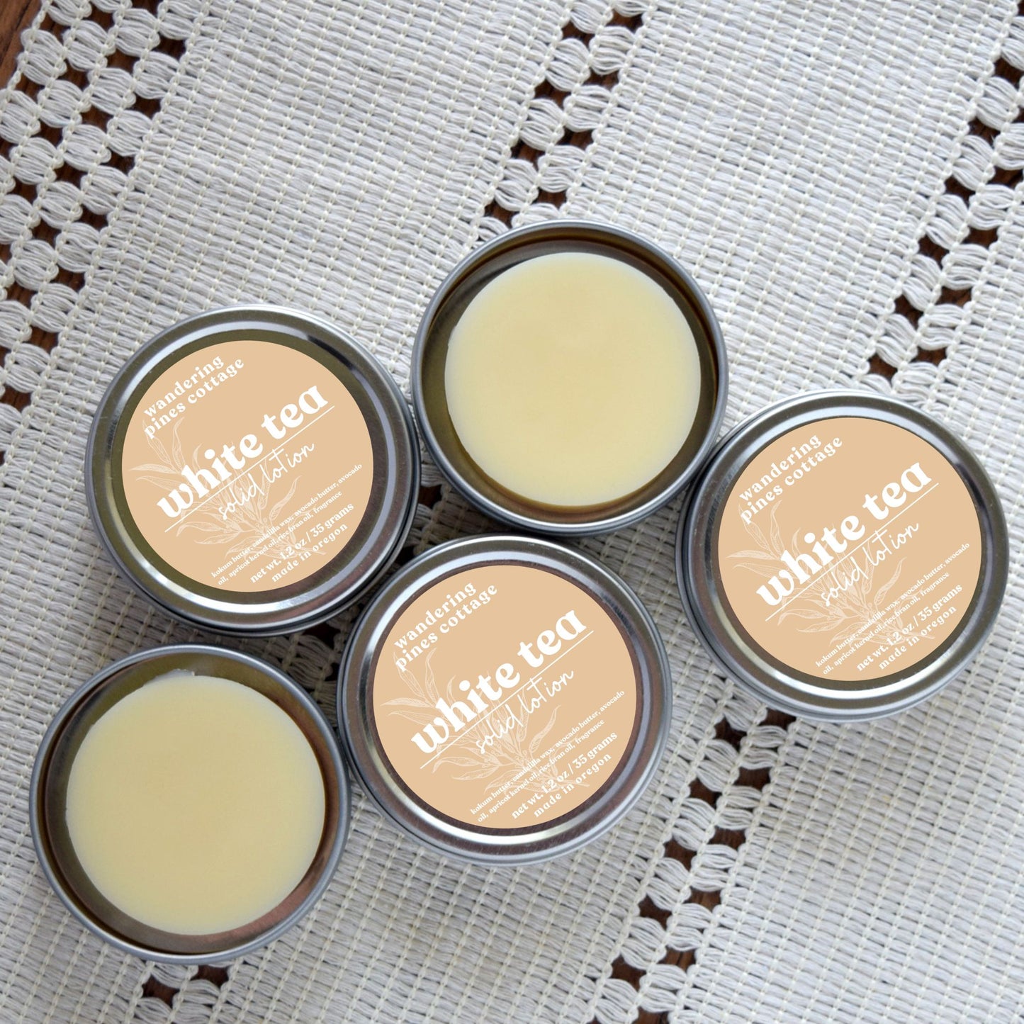 White Tea Solid Lotion Tin
