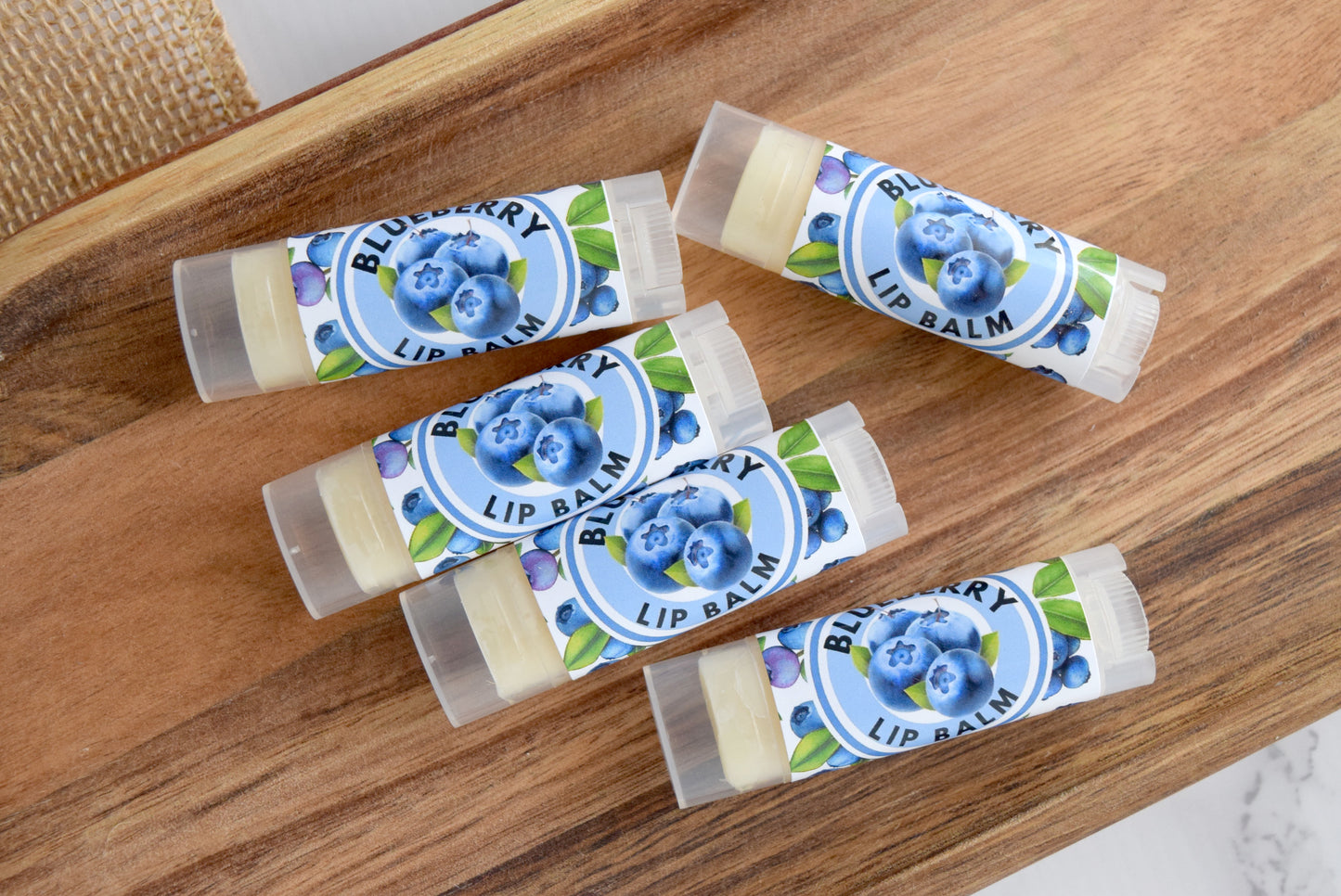 blueberry vegan lip balm - wandering pines cottage