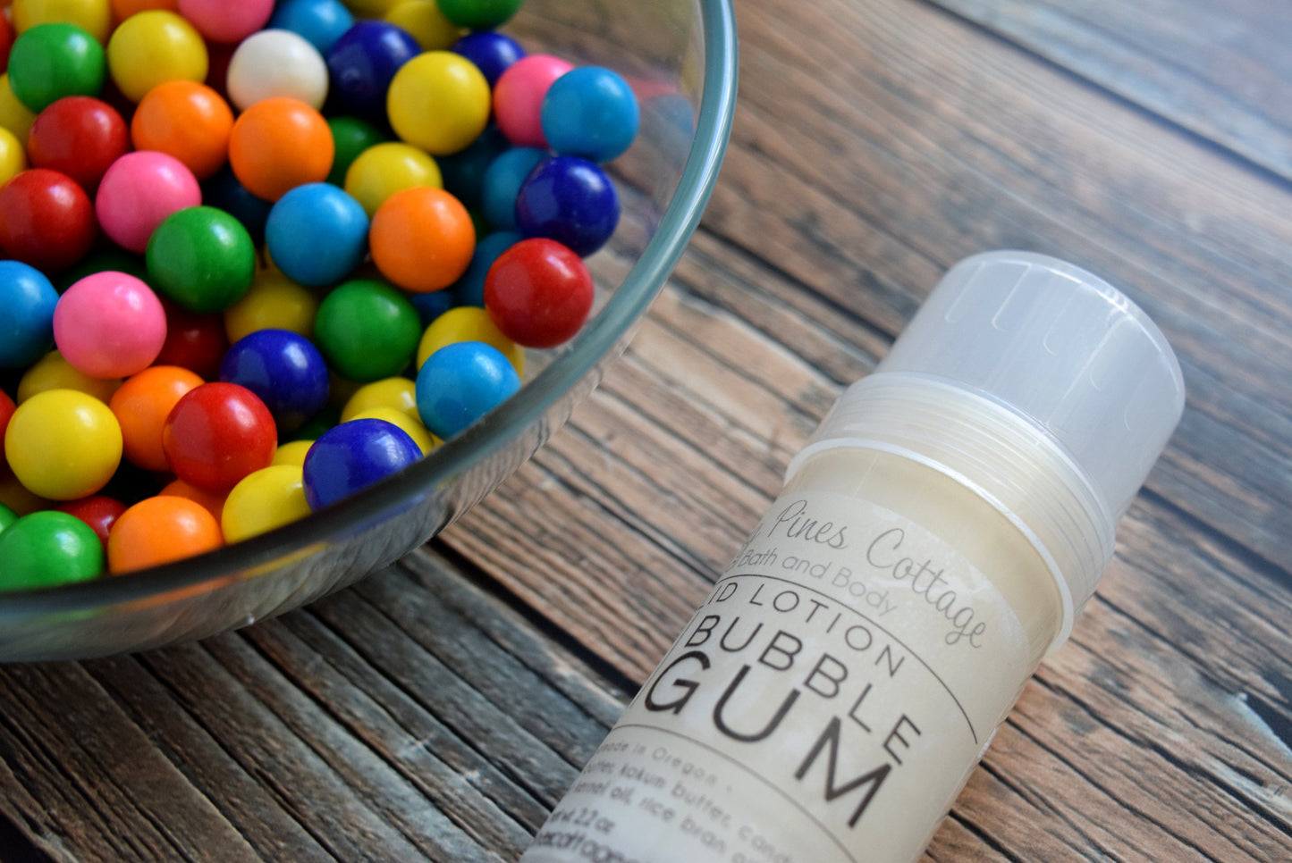 Bubblegum lotion bar in a twist up tube
