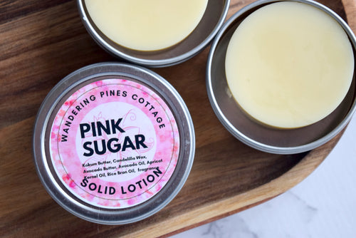 pink sugar lotion - wandering pines cottage
