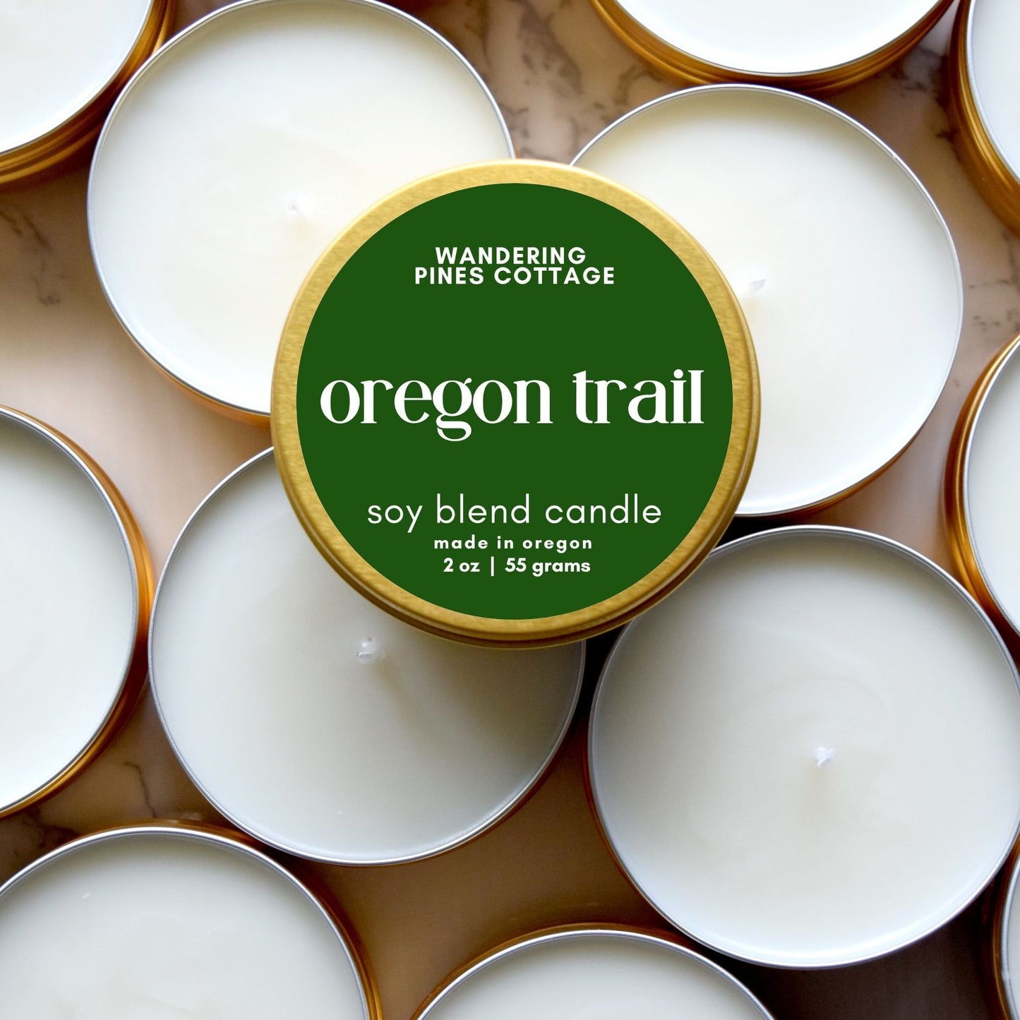 Oregon Trail Travel Candle Tin