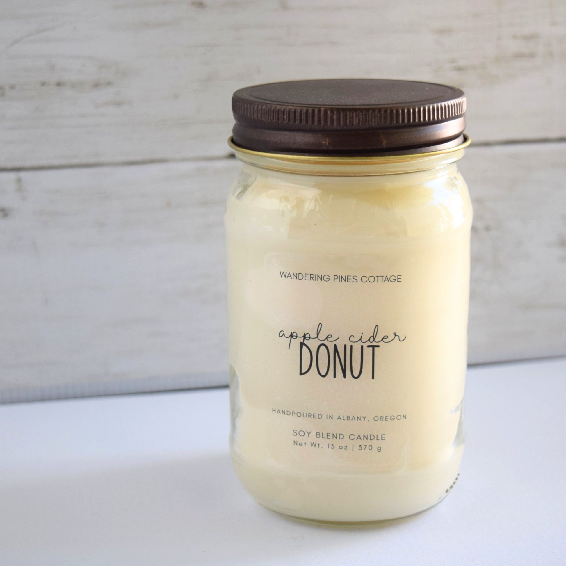 Apple cider Donut Mason Jar Candle - wandering pines cottage