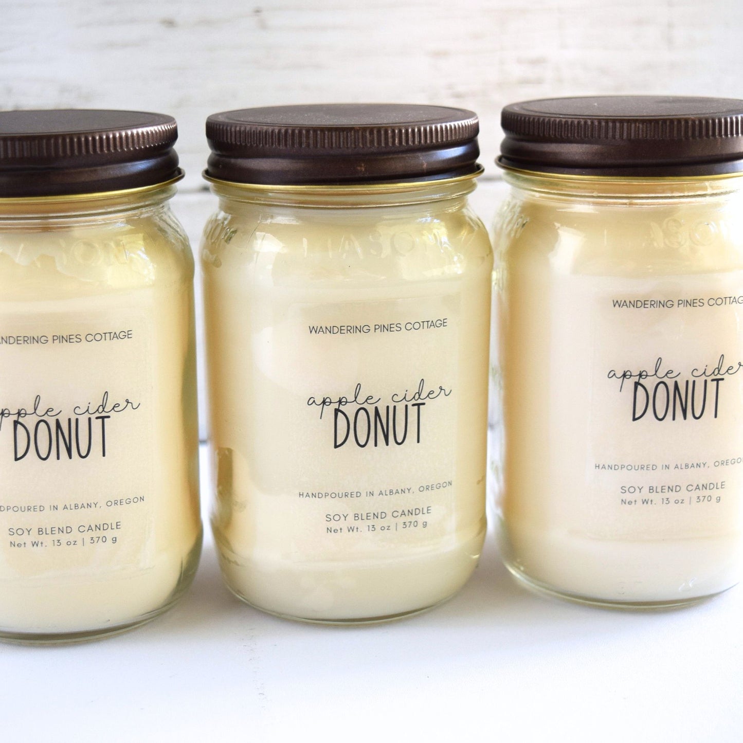 Apple Cider Donut Mason Jar Candle - wandering pines cottage