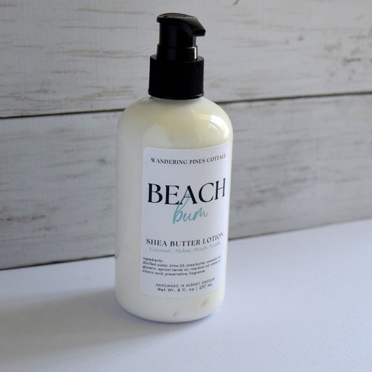 Beach Bum tropical lotion from Wandering Pines cottage