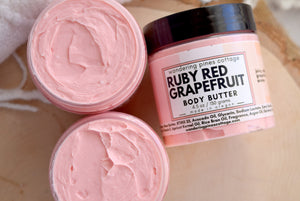 ruby red grapefruit body butter - wandering pines cottage
