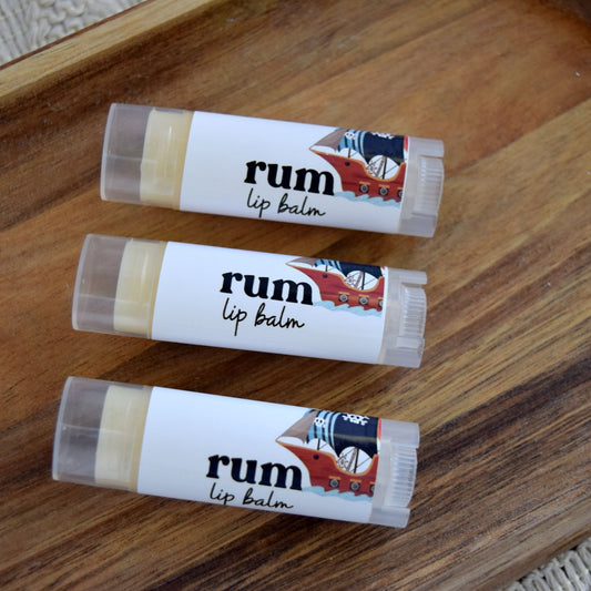 rum lip balm for pirate party - wandering pines cottage