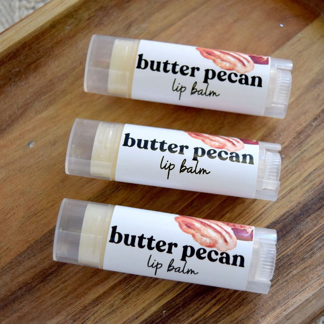 butter pecan flavored lip balm - wandering pines cottage