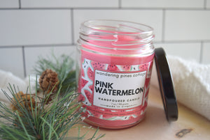 Pink watermelon candle - wandering pines cottage