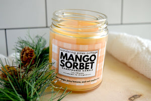 mango sorbet candle - wandering pines cottage
