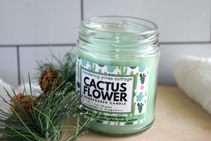 spa scent cactus flower candle - wandering pines cottage
