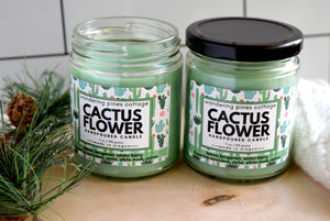 cactus flower candle  - wandering pines cottage
