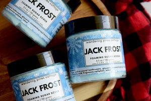 jack frost peppermint vanilla foaming sugar scrub - wandering pines cottage