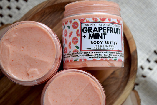 Grapefruit and Mint body butter - wandering pines cottage