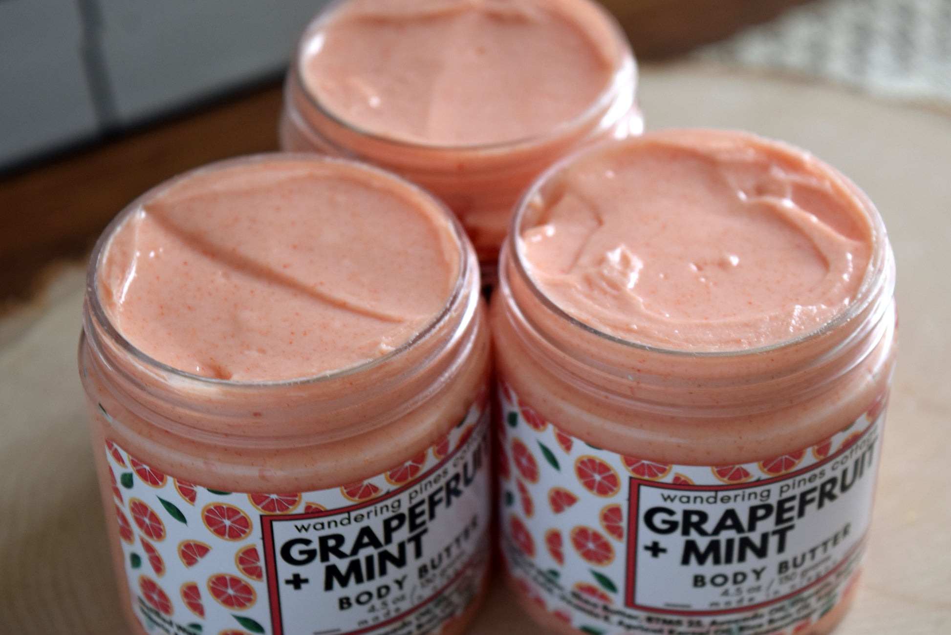 Real body butter grapefruit and mint - wandering pines cottage