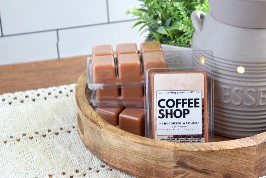 coffee shop espresso wax melt - wandering pines cottage