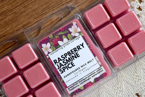 raspberry jasmine spice wax melt - wandering pines cottage