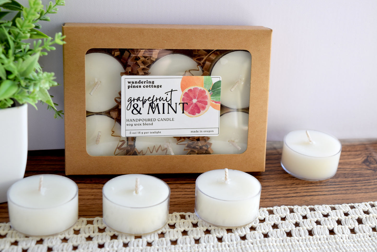 Grapefruit and Mint Tealights