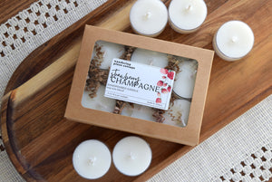 strawberry champagne tealights - wandering pines cottage