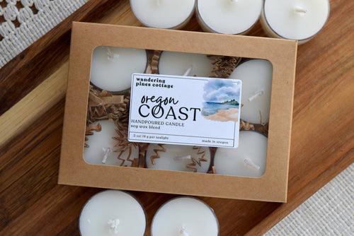 oregon coast tealights - wandering pines cottage