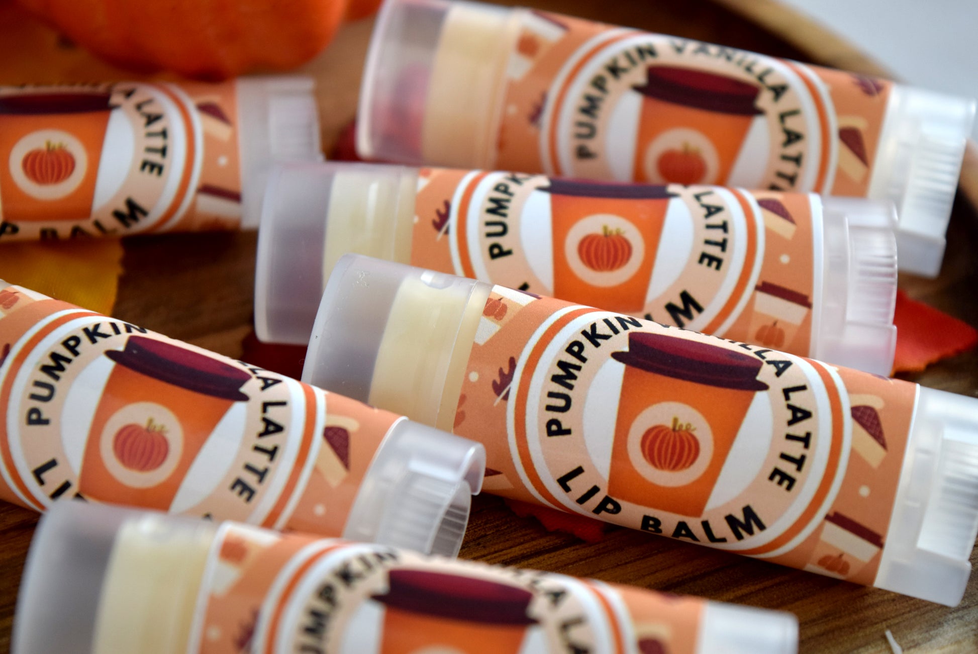 pumpkin vanilla latte lip balm - wandering pines cottage