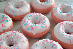 Cotton candy donut bath bomb - wandering pines cottage