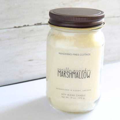 Vanilla Pumpkin Marshmallow Mason Jar Candle