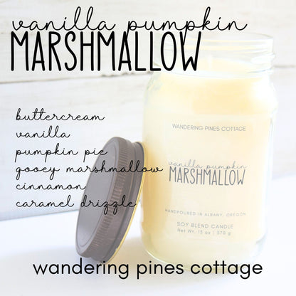 Vanilla Pumpkin Marshmallow Mason Jar Candle