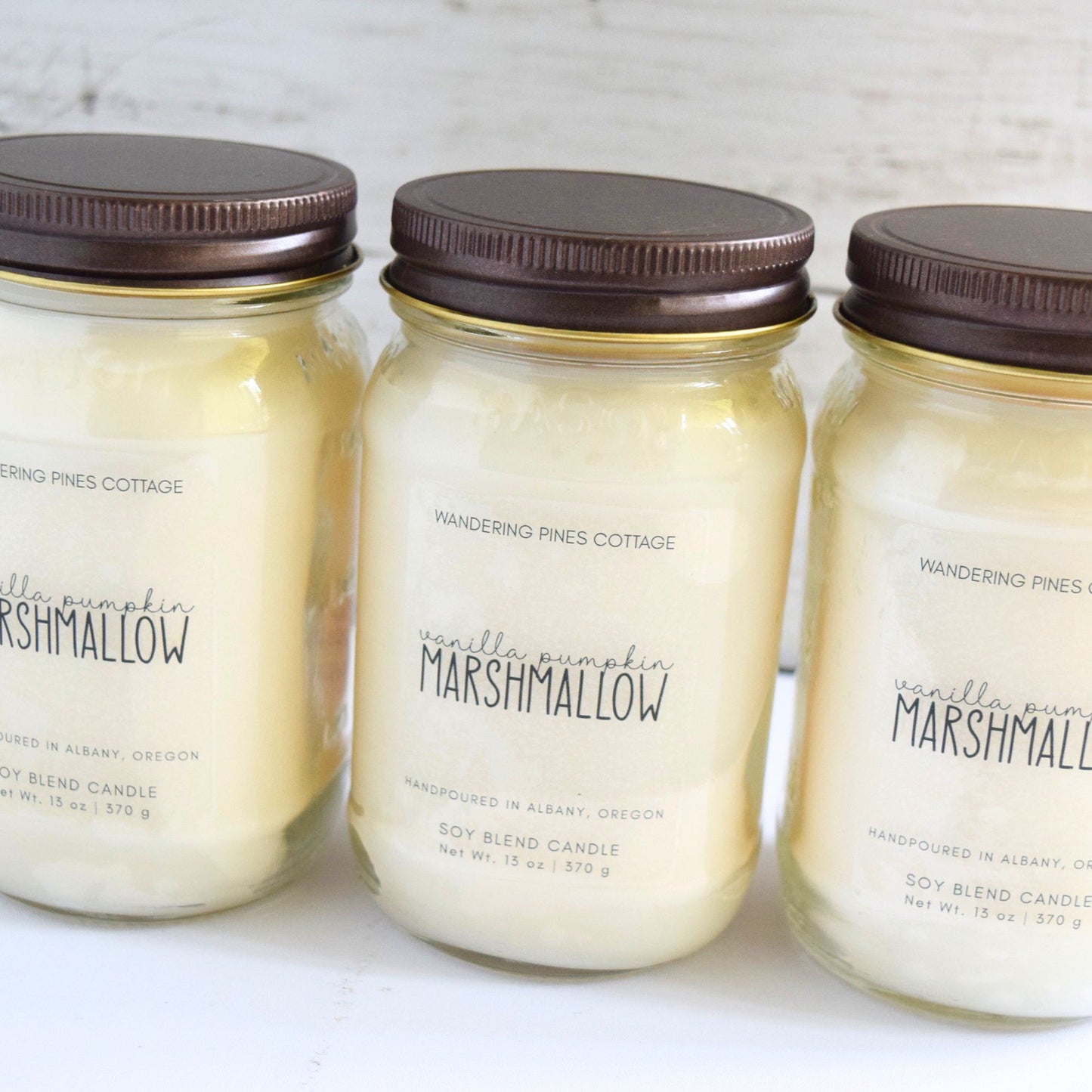 Vanilla Pumpkin Marshmallow Mason Jar Candle