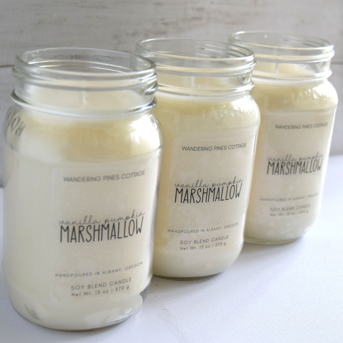 Vanilla Pumpkin Marshmallow Mason Jar Candle
