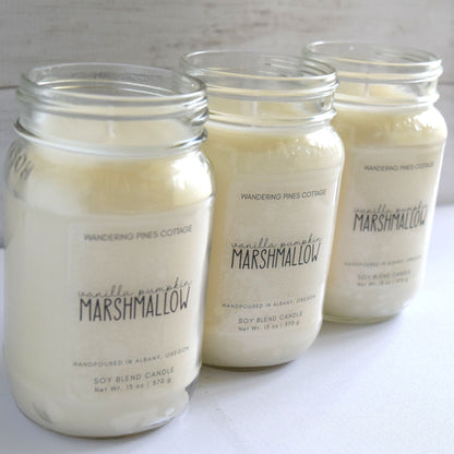 Vanilla Pumpkin Marshmallow Mason Jar Candle