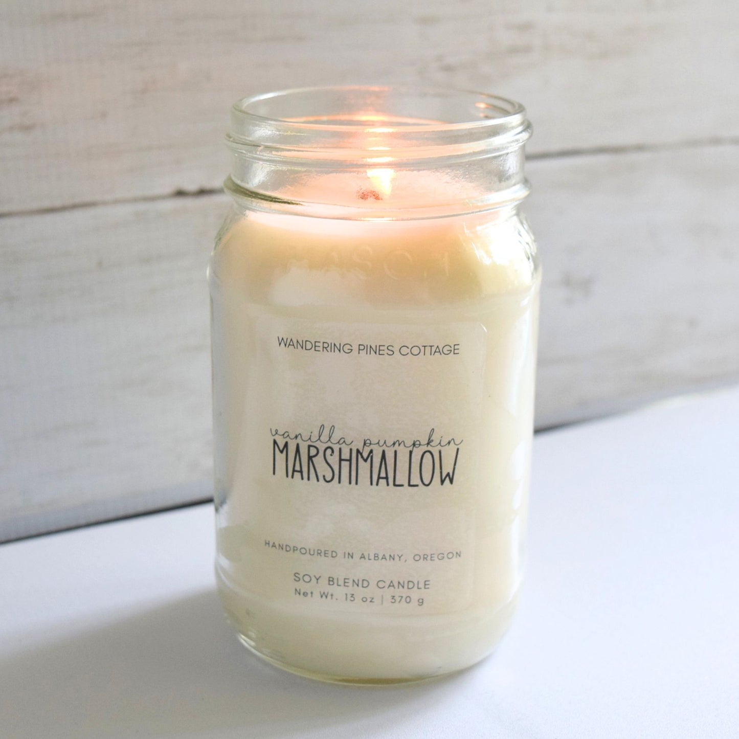 Vanilla Pumpkin Marshmallow Mason Jar Candle