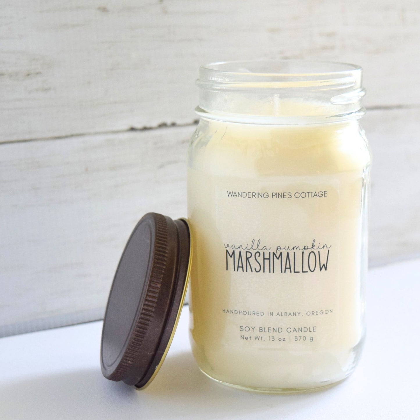Vanilla Pumpkin Marshmallow Mason Jar Candle