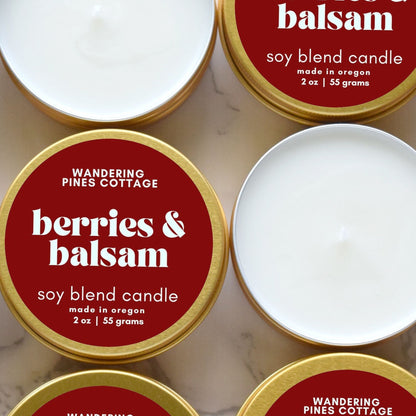 Berries and Balsam Travel Candle Tin