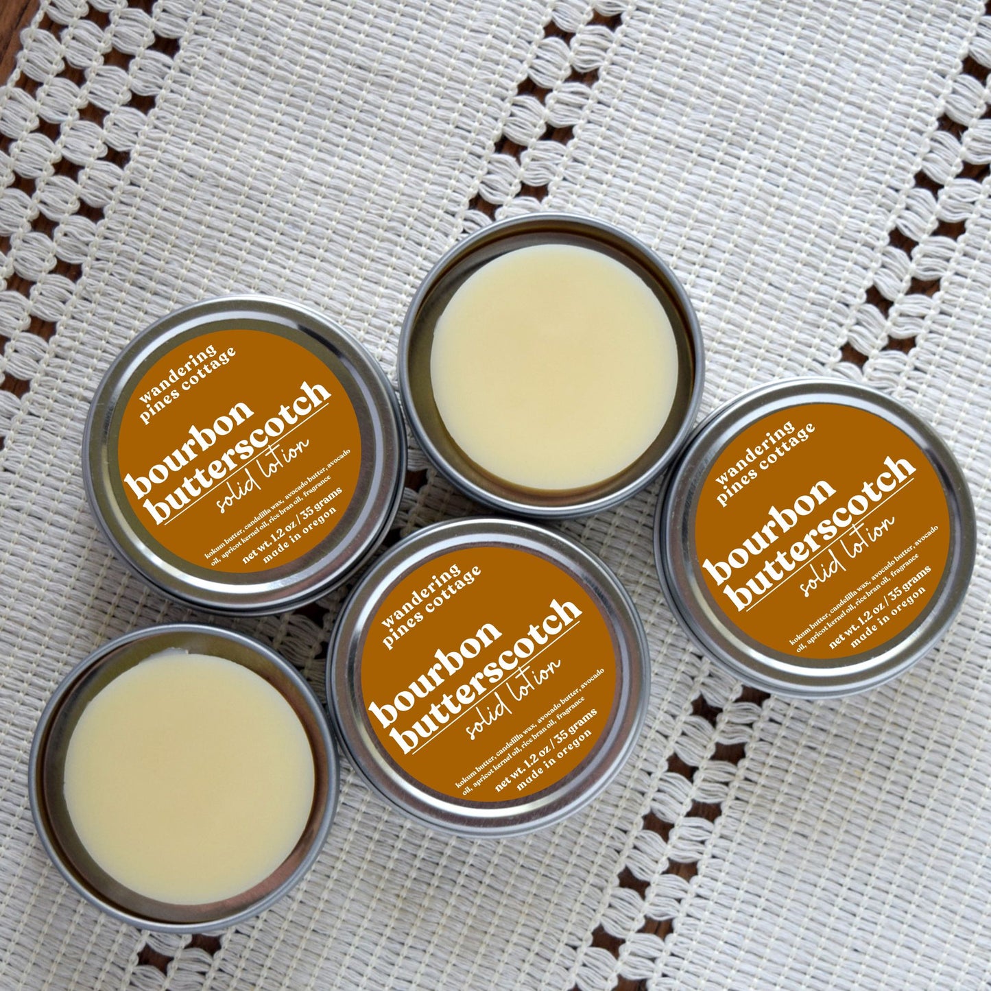 Bourbon Butterscotch Solid Lotion Tin