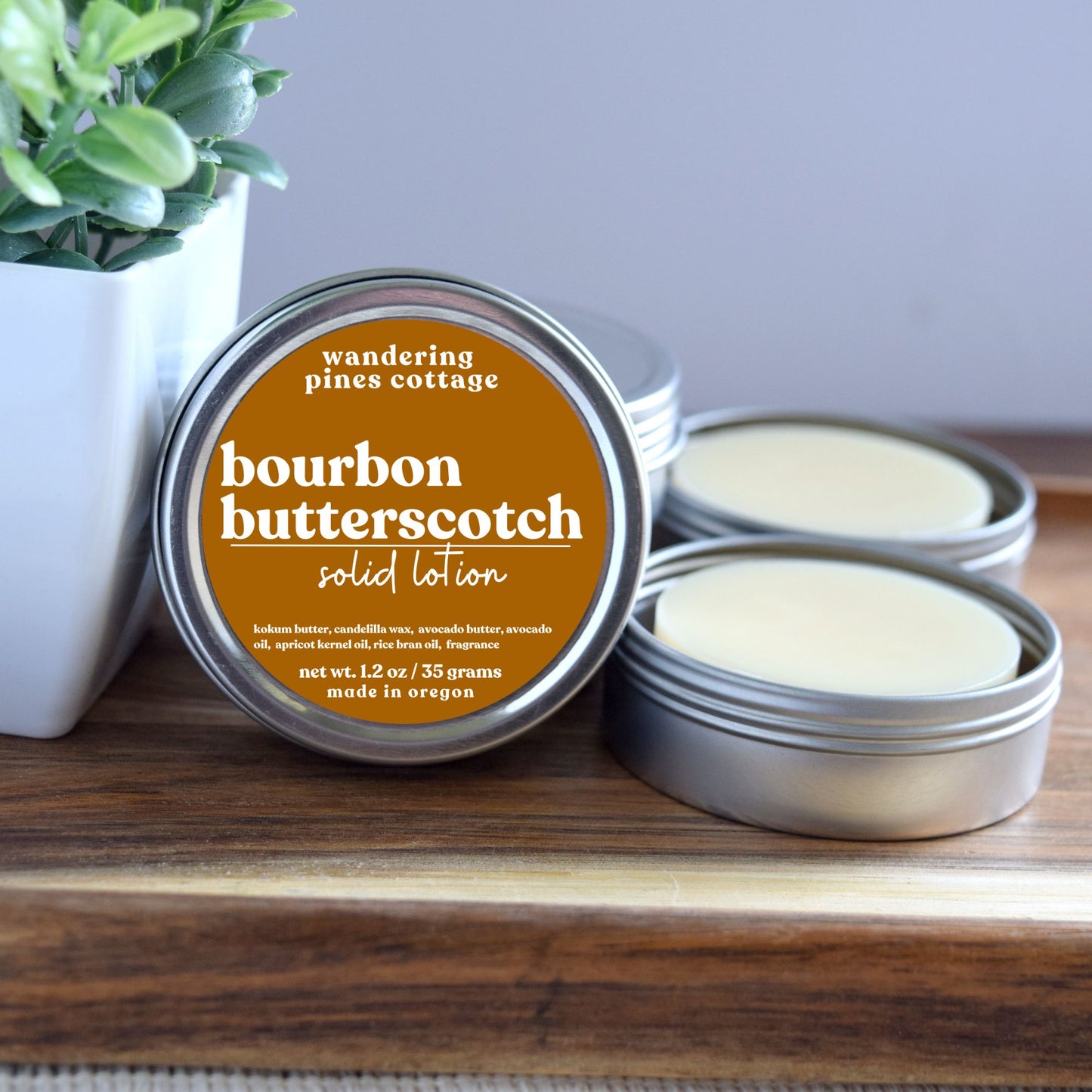 Bourbon Butterscotch Solid Lotion Tin