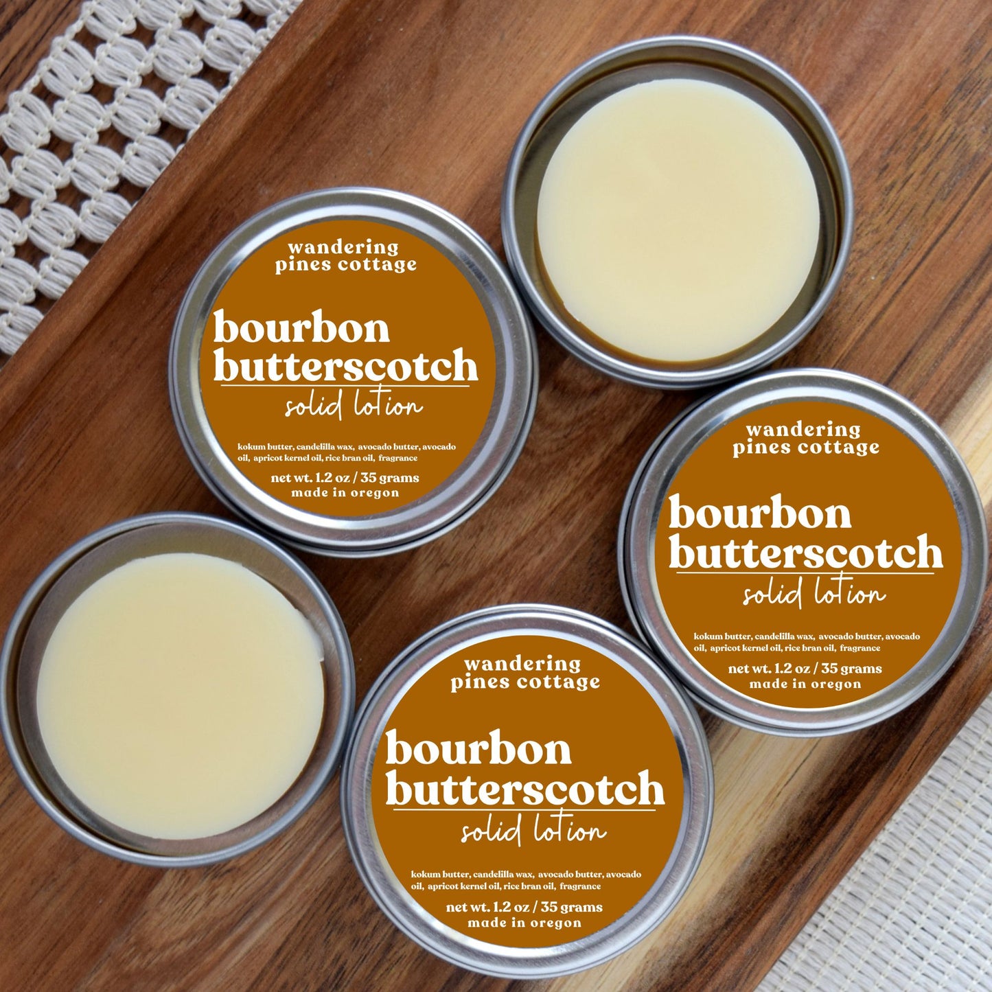 Bourbon Butterscotch Solid Lotion Tin