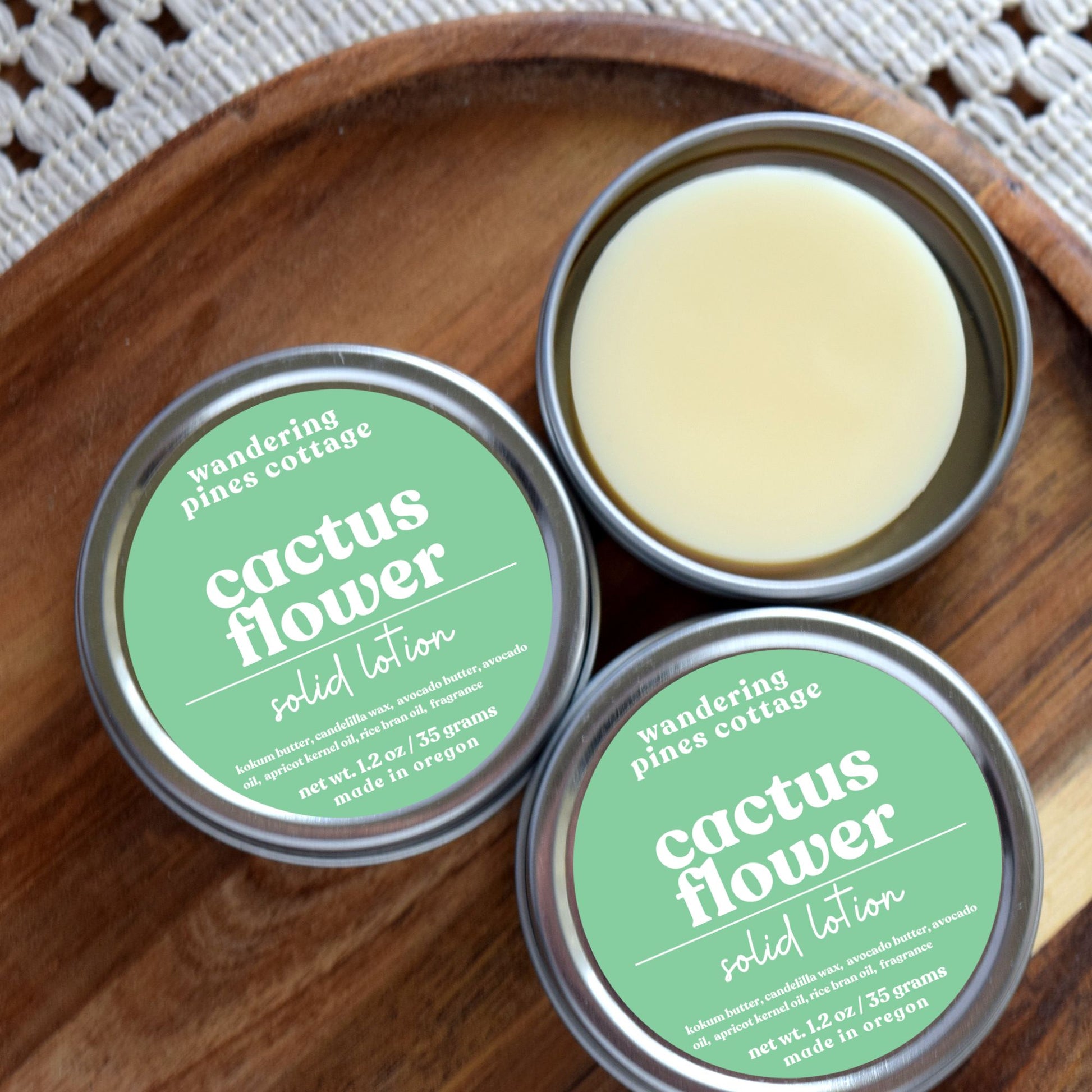 travel lotion in  a tin - wandering pines cottage