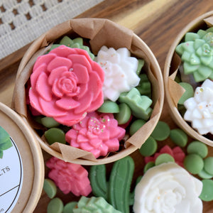 cactus flower shaped wax melts - wandering pines cottage