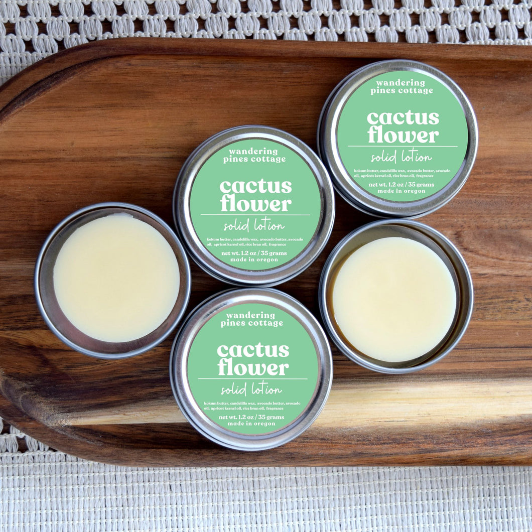 cactus flower solid lotion - wandering pines cottage