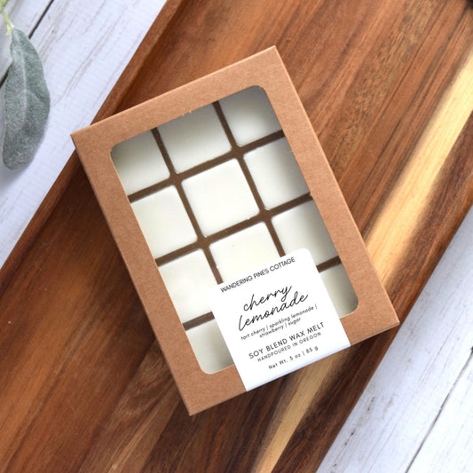 cherry lemonade wax melts in a box - wandering pines cottage